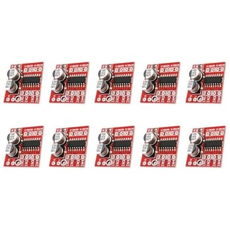 Lot de 10 modules de pilote de moteur CC double pour l298n, 2 V-10 V, courant continu 1,5 A, contrôle de vitesse PWM, protection contre la surchauffe, pour robots intelligents et voitures (1/5)