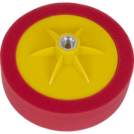 Sealey PTC/CH/M14-R 150 x 50mm Buffing & Polishing Foam Head M14 x 2mm - Red/Ultra-Soft