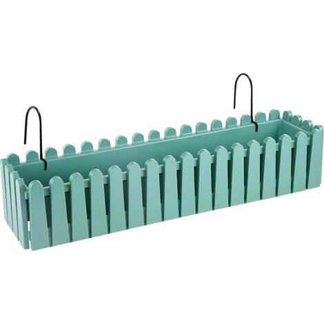 Fioriera Rettangolare Con Sistema Di Drenaggio Conservazione Acqua Balconiera Con Supporti Da Ringhiera Appesa Inclusi Balcone Design Moderno Vaso Piante Fiori Verde - 75 cm 14Lt