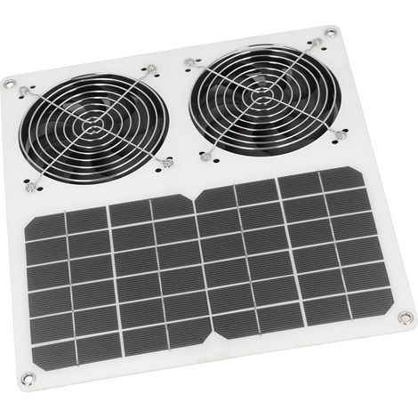 12-inch solar-powered fan, waterproof, dual exhaust, 100W, for chicken coops and greenhouses (1/5)