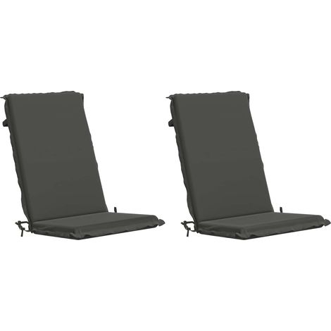 vidaXL High Back Chair Cushion GEMERT 2 pcs 100% Polyester Anthracite (1/5)