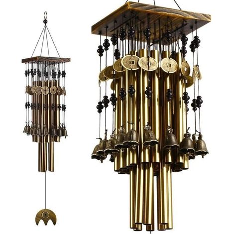 Carillon éolien commémoratif de 76 cm avec 24 tubes et 16 cloches pour décoration suspendue, extérieur, jardin, terrasse, fenêtre,,r