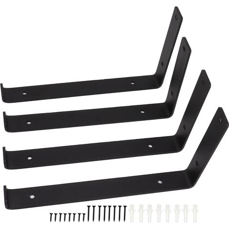 Set mit 4 L-förmigen Befestigungswinkeln aus robustem Metall, einfach zu montieren und mit hoher Tragfähigkeit. Ideal für Büros – AquaForge