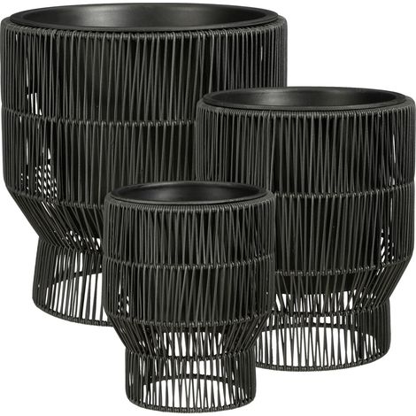 Mica Decorations Cache-pot extérieur Noir H37xl36xL36cm (1/5)