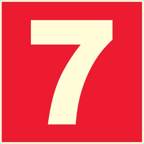 N°7 photoluminescents - 200x200mm - Rigide Rouge - 4036915