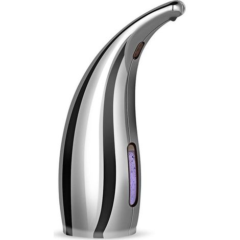 Distributore automatico di sapone galvanizzato argento, distributore di sapone senza contatto con sensore a infrarossi, impermeabile IPX6, adatto per case, ecc. (1/4)