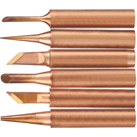Lot de 6 pointes de soudure en cuivre sans plomb K SK 1C 3C BI pour stations de soudage 936 (1/5)