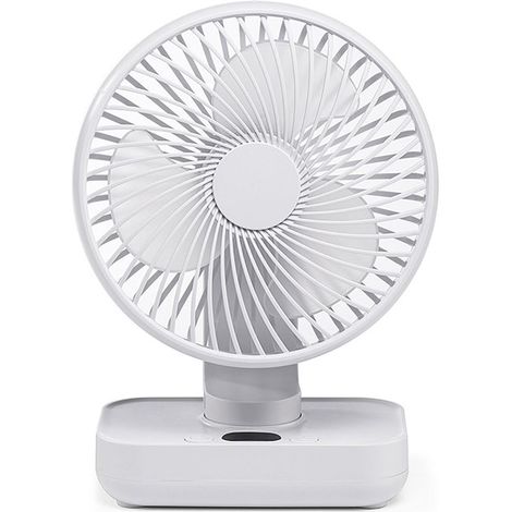 LaBlanc – Tragbarer USB-Tischventilator mit 4 Geschwindigkeiten und Oszillation, 4000 mAh, wiederaufladbar und USB-Kabel für Zuhause, Büro, Reisen, Camping