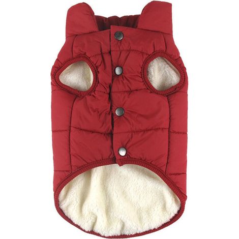 – Extra warmer Fleece-Hundemantel – Kapuze – Polyesterwattierung – Leicht und winddicht – Für kleine Hunde (1/4)