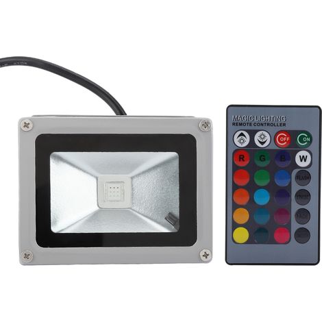 Projecteur LED RGB multicolore 10W pour extérieur avec télécommande (1/5)