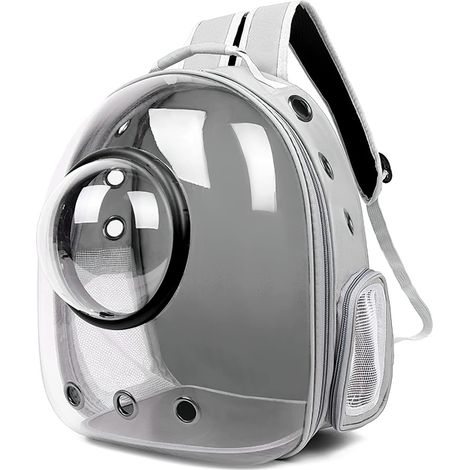 1 Sac à Dos pour Chat et Chien, Transparent, Capsule Spatiale Ventilée, 35x45x28cm, Pour Animaux de Moins de 6,5kg (1/5)