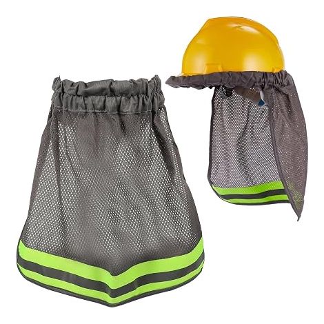 Helmet Construction Neck Protector Sun Visor Grey