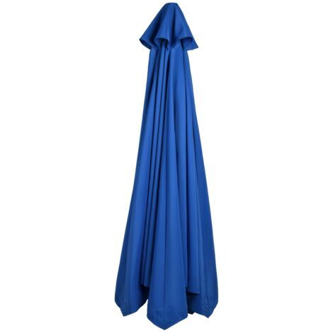 BUNTHAUS Parasol extérieur, imperméable et résistant aux UV, toile de remplacement pour parasol de terrasse, sans armature, bleu, pour parasol de style 3m, 6 baleines (1/5)