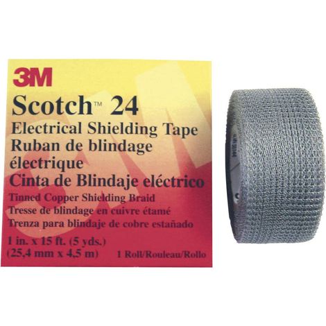Ruban de blindage Scotch® 24 3M SCOTCH24-25X4.5 argent (L x l) 4.5 m x 25 mm résine caoutchouc 1 pc(s) (1/2)