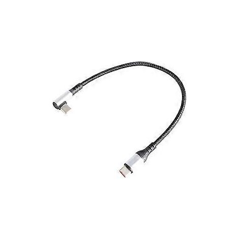 Hochgeschwindigkeits-USB-C-Kabel (66 W, 25/50 cm) mit Verlängerungskabel, Schnellladekabel mit 480 Mbit/s Datenübertragung für Smartphones und Tablets (einzelnes Winkelstück, 0,25 m)