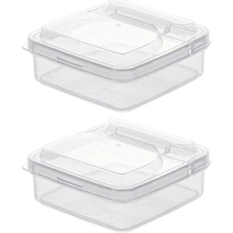 Lot de 2 boîtes de conservation pour fromage, boîte de conservation pour tranches de fromage et boîte de conservation pour tranches de beurre et de fromage.-10X4CM-Transparent (1/3)
