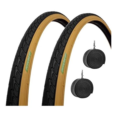 2 COPERTONI Nero para 700 X 35 C + CAMERE Pneumatici 28 1 5/8 3/8 City Bike Bici Trekking Stradale Ecovelo (1/4)