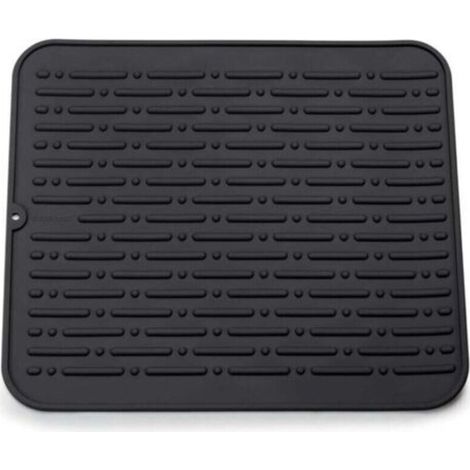Tapis de séchage en silicone XL (noir) 45 x 40 cm, garantie à vie (1/4)