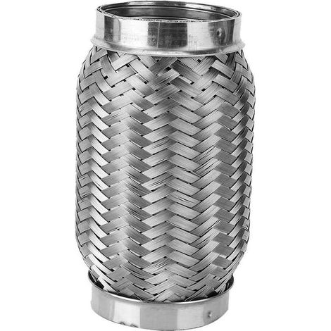Tuyau d'échappement tressé, Tuyau d'échappement flexible en acier inoxydable Tuyau ondulé interne 2,5 po x 6 po (1/5)