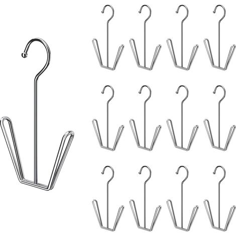 Sollbry Lot de 8 Cintres à Chaussures en Acier Inoxydable,Support à Chaussures Multifonctionnel, à Double Crochet, de Séchage de Chaussures pour déshumidifier (1/5)