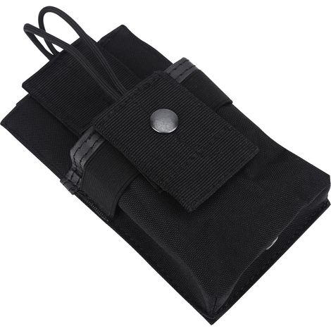 Étui de protection pour talkie-walkie en nylon noir, parfait pour randonnée et sports extrêmes (1/5)