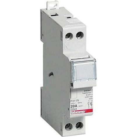 Portafusibile Sezionabile 1P+N 20A Btdin ( Bticino Cod. F311N )
