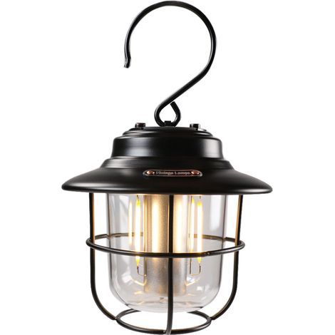 Lanterna da campeggio ricaricabile con batteria da 2600 mAh, materiale metallico resistente, 3 modalità di illuminazione e 6 livelli di luminosità, lampada da campeggio retrò ideale per il campeggio (1/5)