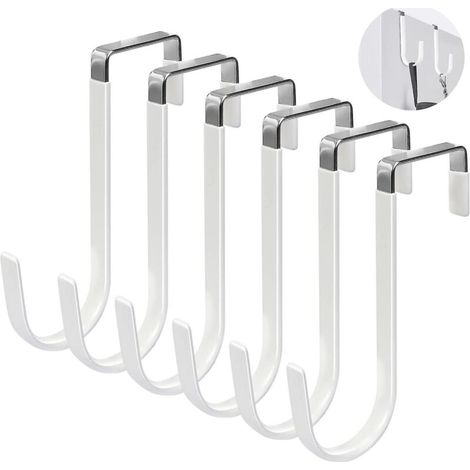 Türhaken, 6er-Pack, mit Gummibeschichtung zum Schutz vor Kratzern, robuste Organizer-Lösung. (1/3)