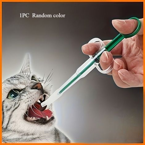 1. Distributeur de médicaments pour animaux de compagnie — Une seringue orale adaptée aux chats et aux chiens, avec un embout souple pour protéger la bouche. (1/5)