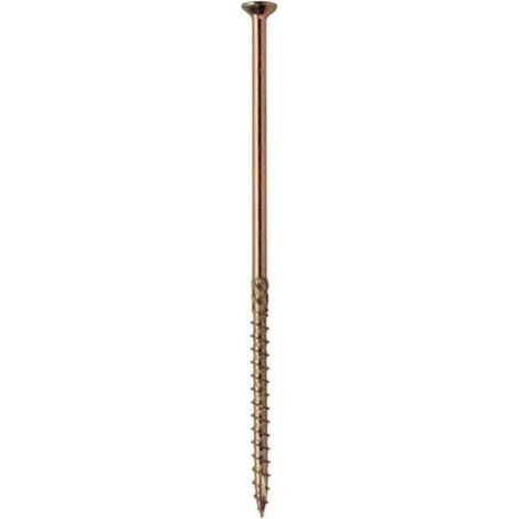 Vis charpente tête fraisée 6x150 mm zingué bichromaté – Acier trempé pour poutres lamellaires – Boîte de 100 unités (1/5)