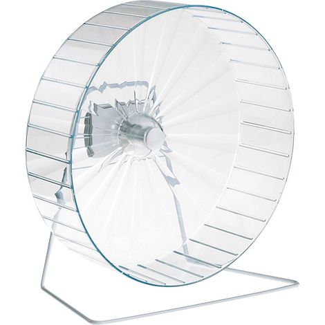 Ferplast Ruota FPI 4607 Grande ruota in plastica per criceti con piedistallo. Variante FPI 4607 - Misure: 18 x h 31.5 cm - Ø 30.4 cm - Trasparente