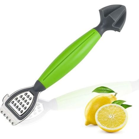 Éplucheur de citron 3 en 1 râpe et alésoir en acier inoxydable pour zesteurs d'oranges d'agrumes et de citron vertvert
