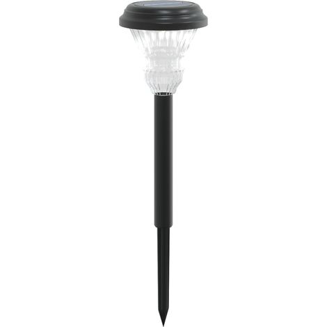 Set di 12 luci solari decorative da giardino 8,5 x 31 cm con accensione automatica stile moderno plastica nera 020056664