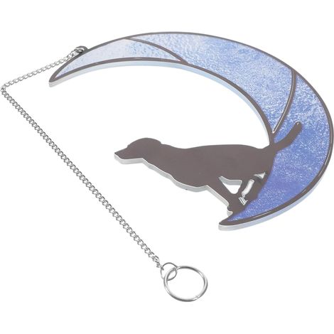 Décoration Suspendue Acrylique Lune Et Chien pour Fenêtre Pendentif Vitrail Suspension Murale Unique (1/5)