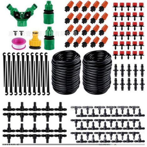 Drip Watering Kit,20M/65FT Micro Drip Irrigation Kit Automatic Adjustable Watering Irrigation System for Landscape Patio Greenhouse Lawn Plant,125PCS Drip Watering Kit (1/5)
