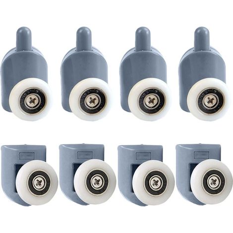 Roulette Porte Coulissante Douche 8 Pièces Rouleaux de porte de douche Roulettes pour Porte de Douche Porte Coulissante de 23 mm pour Porte Douche Salle de Bain (Supérieures et Inférieures) (1/5)
