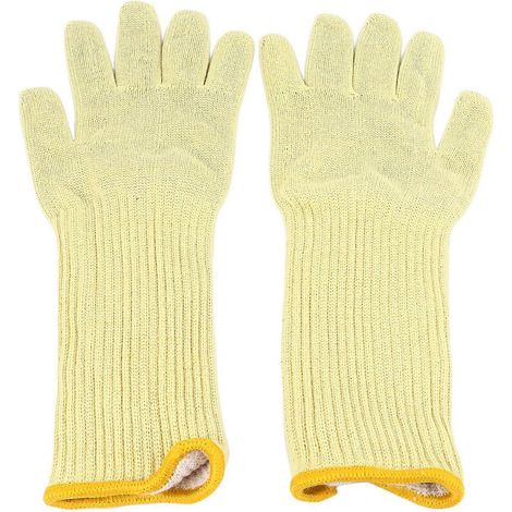 Une paire de gants de cuisine double couche en fibre aramide, résistants à la chaleur jusqu'à 300 °C, souples et adaptés à la cuisson. (1/4)
