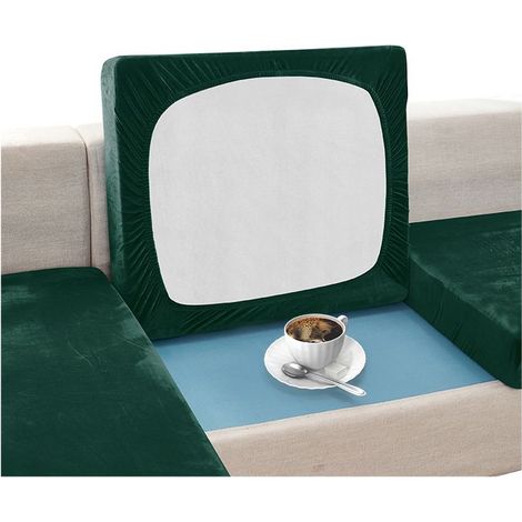 Housse de canapé en velours vert bouteille, 150-190 cm (1/5)