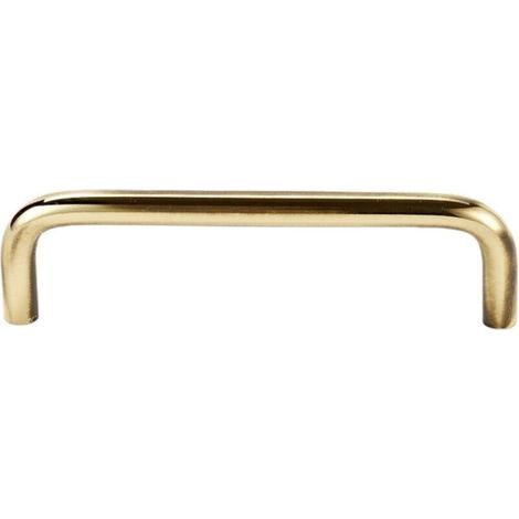 Poignée de meuble design, distance entre les trous 160 mm, pour cuisine, salle de bain, étagère, alliage d'aluminium, or, 2 pièces (1/4)