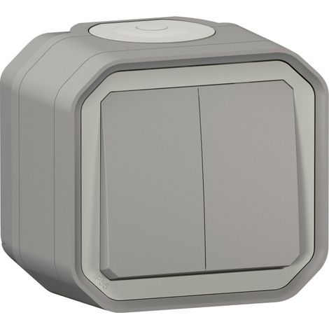 Interruttore doppio bidirezionale impermeabile LEGRAND Plexo, pronto per l'installazione, grigio LEGRAND (1/3)