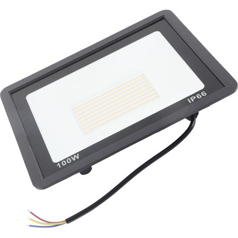 Projecteur LED 100 W, blanc chaud 3000 K, étanche IP65, avec verre trempé pour extérieur, idéal pour une cour ou un jardin. (1/5)