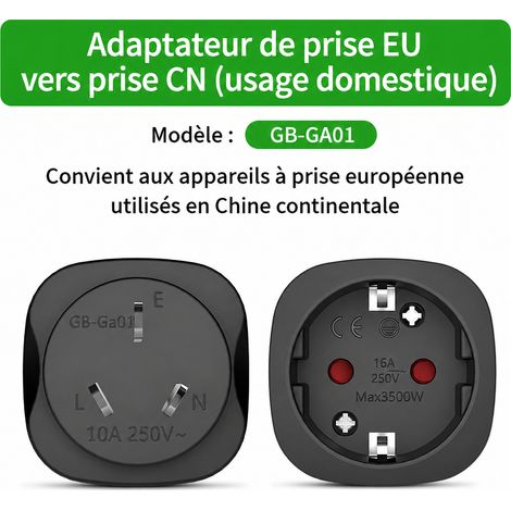 Adaptateur Prise Secteur pour Appareils Européens avec Terre Noir PC sans Interrupteur 1 kg – Livraison gratuite