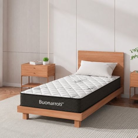 Materasso singolo Tarico 90x190x22.3 H cm. con molle insacchettate e strato in memory foam