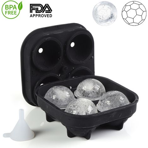 Moule À Glaçons Forme Football - Silicone Alimentaire Avec Entonnoir - Pour Cocktails Whisky Café - Lot De 1 (1/5)