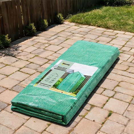 Serre de jardin coloris vert en plastique 140 x 73 x 190 cm (1/5)