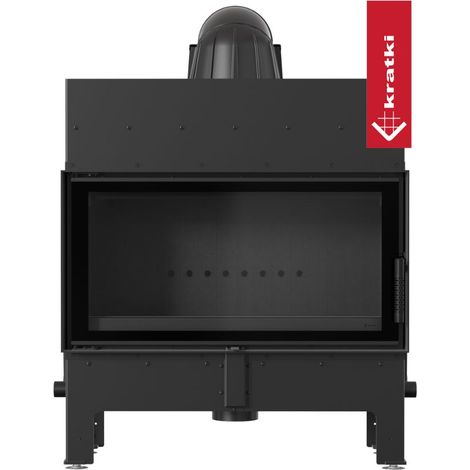 Kratki Kamineinsatz aus Stahl KRATKI FLOKI L BLACK12 kW Ø 200 mit Türfeder Kamin (1/5)