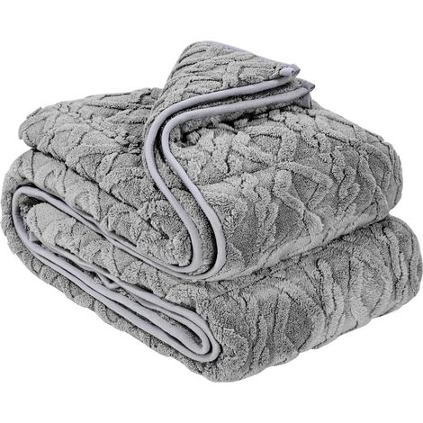 Couverture Lestée 9,2 kg Couverture Lourde 152x203 cm Polaire Douce Chaude Moelleuse avec Perles de Verre, Convient aux Personnes 90-113 kg, pour Soulager Anxiété Stress, Améliorer Sommeil, Gris (1/5)