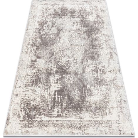 Carpet CORE W9784 Vintage rosette - structural two levels of fleece, beige beige 80x150 cm