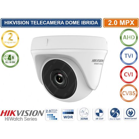HIKVISION TELECAMERA DOME 4IN1 TVI AHD CVI CVBS FULL HD 1080P 2MP 2.8MM OSD