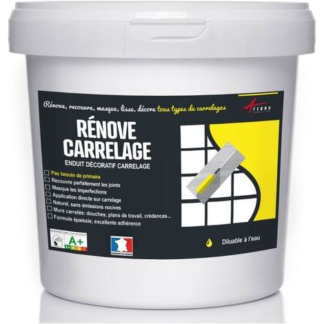 Enduit carrelage, salle de bain, cuisine, mural et sol, recouvre et rénove, faïence, masquage, renove carrelage - 4 kg (environ 2,6 m²) Camel - ARCANE INDUSTRIES